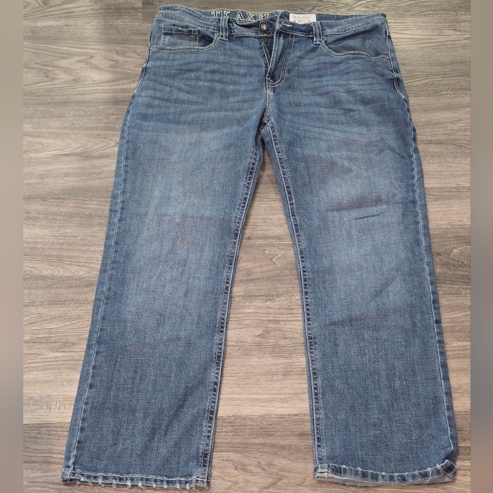Men's Bootcut Denim Jeans in Washed Blue